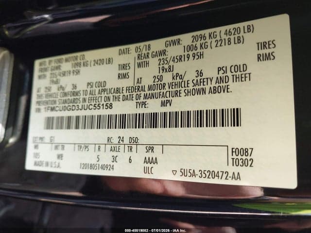 2018 FORD ESCAPE SE 9