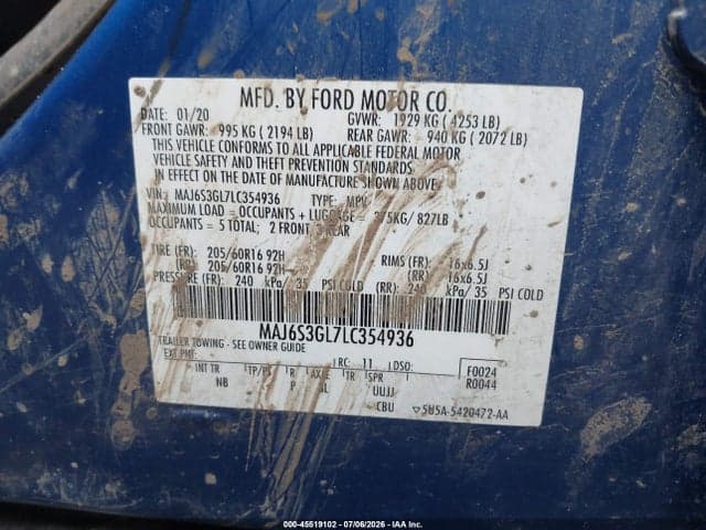 2020 FORD ECOSPORT SE 9