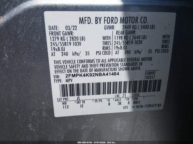2022 FORD EDGE TITANIUM 9