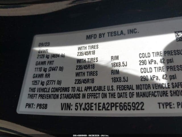 2023 TESLA MODEL 3 REAR-WHEEL DRIVE 9