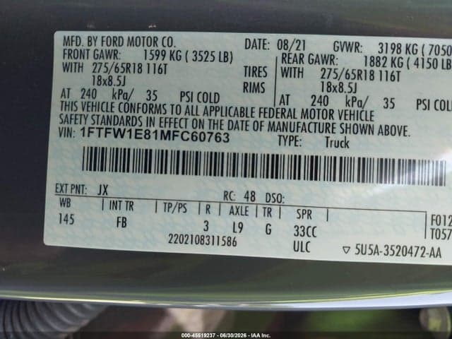 2021 FORD F-150 XLT 9