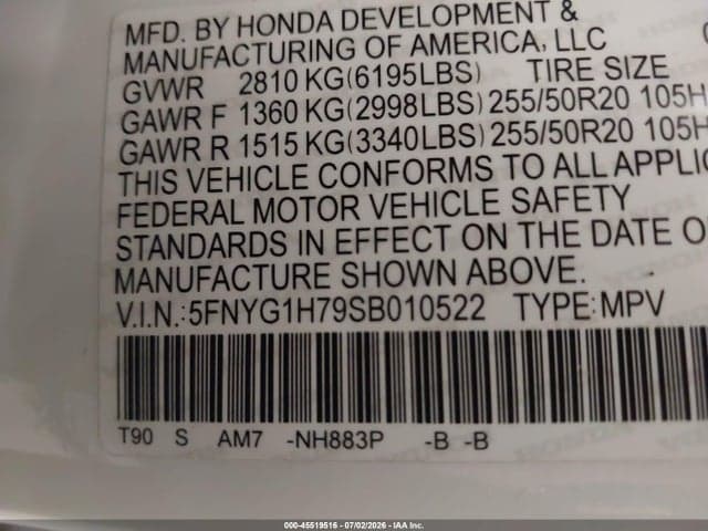 2025 HONDA PILOT TOURING 9