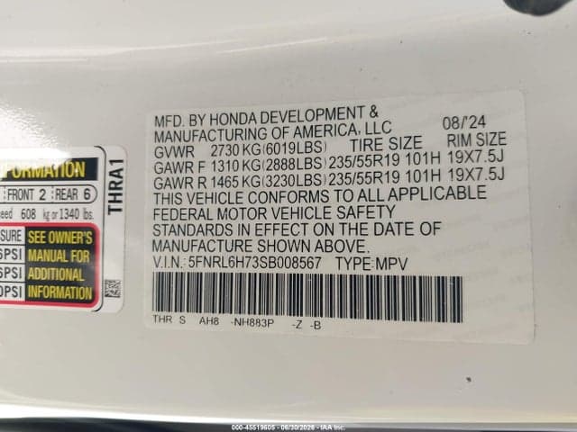 2025 HONDA ODYSSEY SPORT-L 9