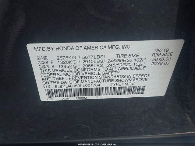 2020 ACURA MDX TECHNOLOGY PACKAGE 9
