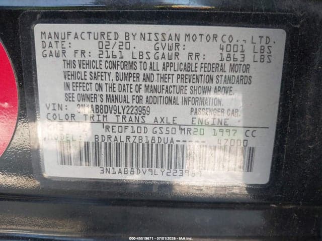 2020 NISSAN SENTRA SR XTRONIC CVT 9