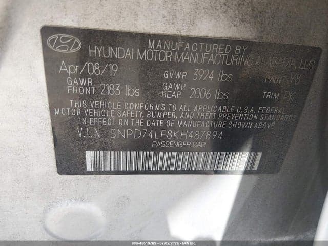 2019 HYUNDAI ELANTRA SE 9