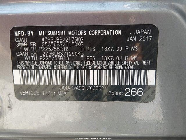 2017 MITSUBISHI OUTLANDER ES 9