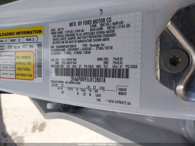 2020 FORD FUSION TITANIUM 9