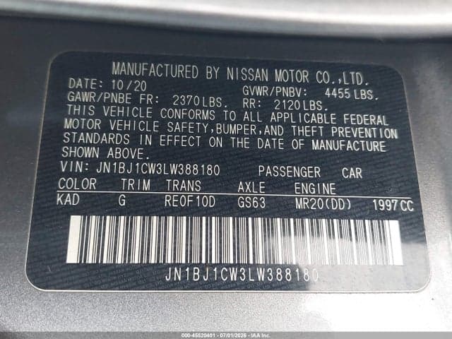 2020 NISSAN ROGUE SPORT SL AWD XTRONIC CVT 9