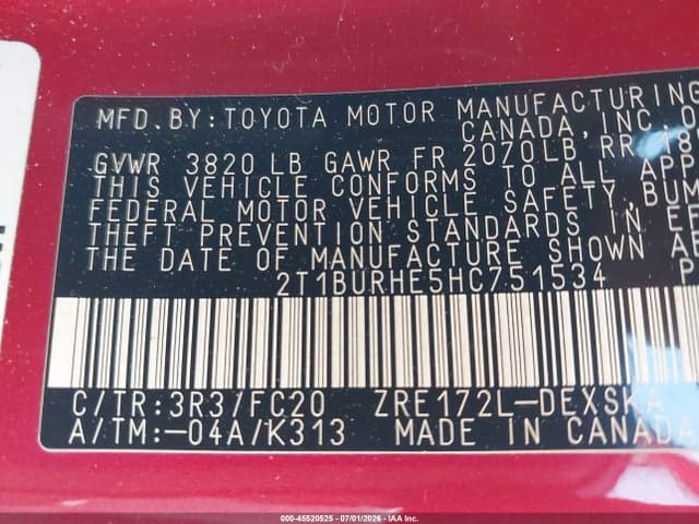 2017 TOYOTA COROLLA SE 9