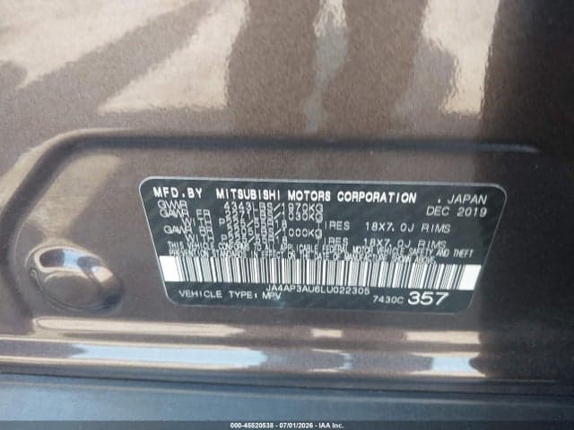 2020 MITSUBISHI OUTLANDER SPORT 2.0 ES 9