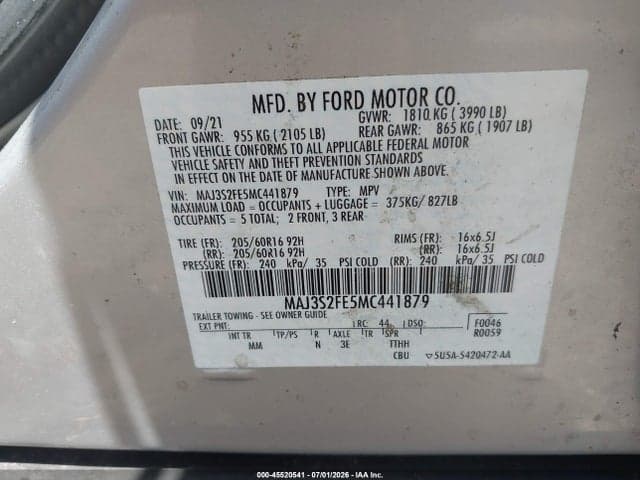 2021 FORD ECOSPORT S 9