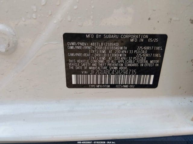 2025 SUBARU CROSSTREK 9