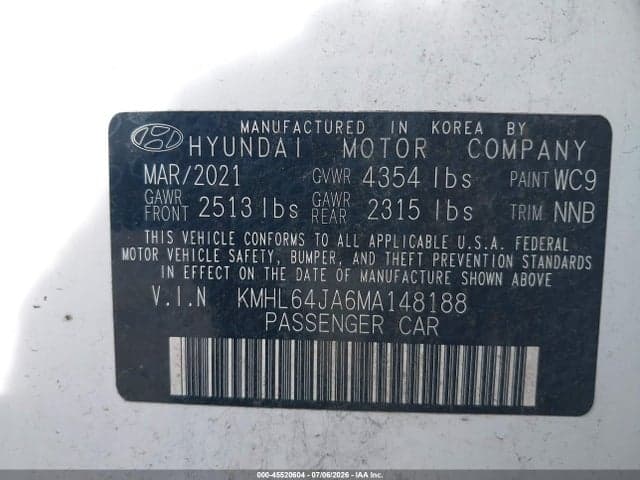 2021 HYUNDAI SONATA SEL 9