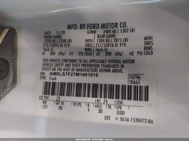 2021 FORD TRANSIT CONNECT XLT 9