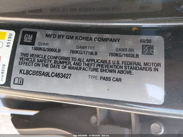 2020 CHEVROLET SPARK FWD LS AUTOMATIC 9