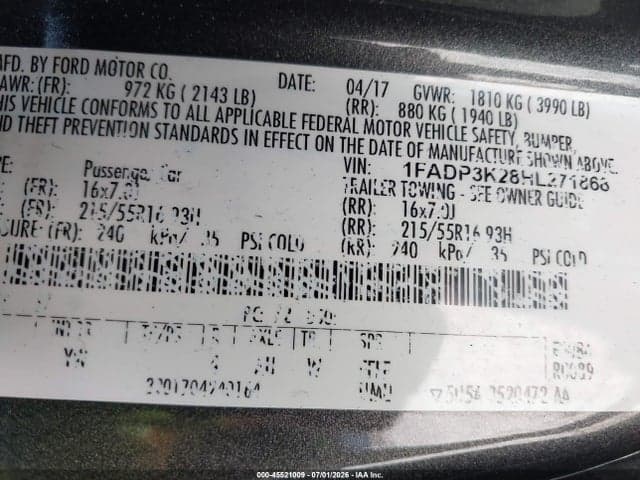 2017 FORD FOCUS SE 9