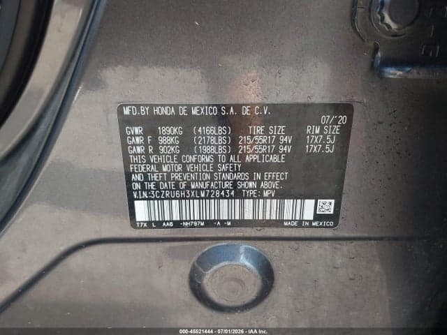 2020 HONDA HR-V AWD LX 9