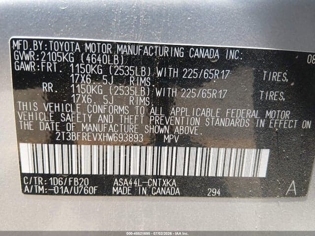 2017 TOYOTA RAV4 LE 9