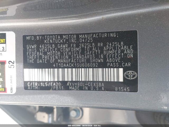 2025 TOYOTA CAMRY SE 9