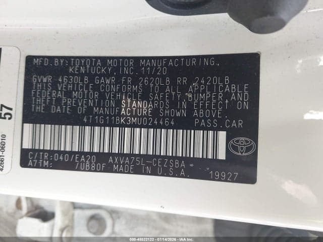 2021 TOYOTA CAMRY SE AWD 9