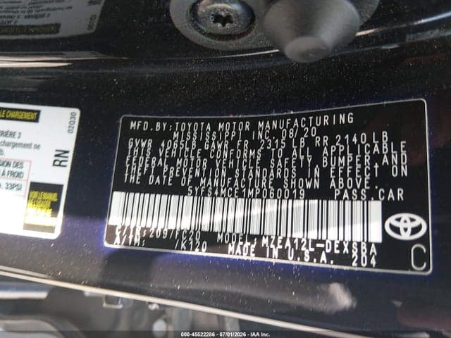 2021 TOYOTA COROLLA SE 9