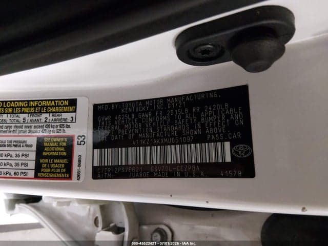 2021 TOYOTA CAMRY TRD 10