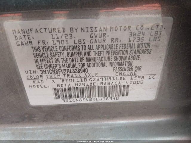 2024 NISSAN VERSA 1.6 SR 9