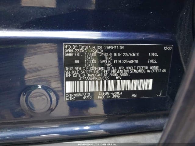 2021 TOYOTA VENZA LE 9