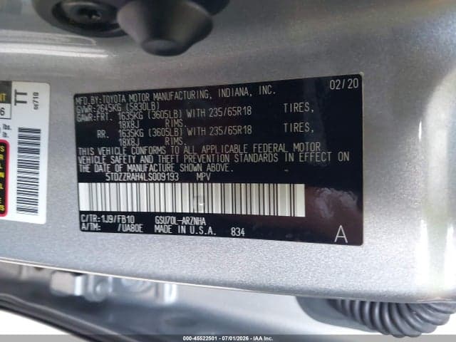 2020 TOYOTA HIGHLANDER LE 9