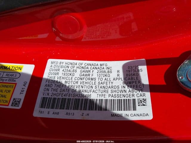 2025 HONDA CIVIC HYBRID SPORT/SPORT TOURING 9