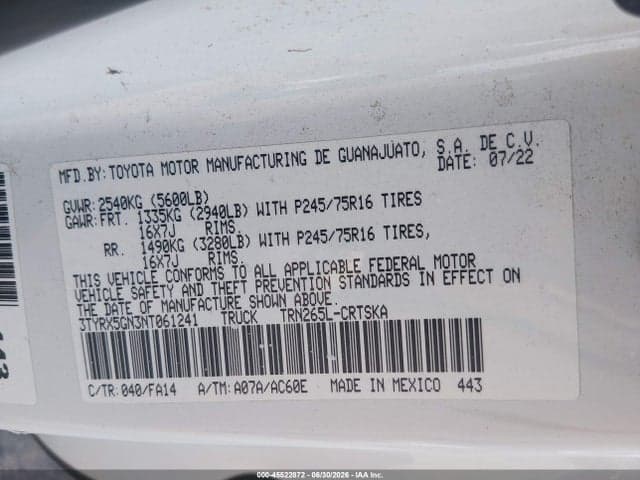 2022 TOYOTA TACOMA SR 9