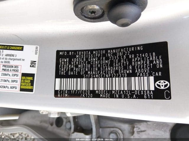 2022 TOYOTA COROLLA SE 9