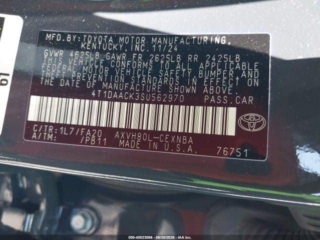 2025 TOYOTA CAMRY LE 9