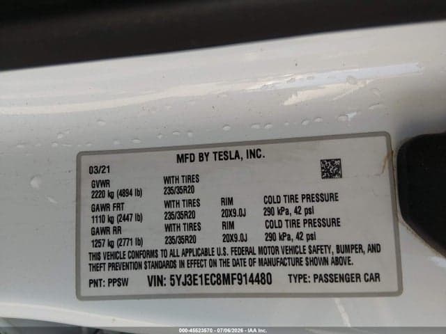 2021 TESLA MODEL 3 PERFORMANCE DUAL MOTOR ALL-WHEEL DRIVE 9