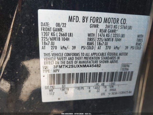 2022 FORD MUSTANG MACH-E CALIFORNIA ROUTE 1 9