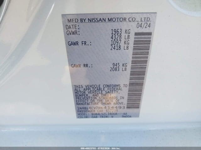 2024 NISSAN ALTIMA SR FWD 9