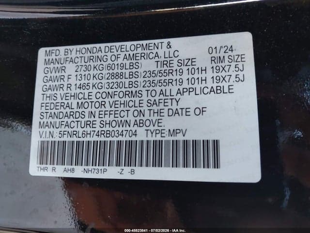 2024 HONDA ODYSSEY SPORT 9