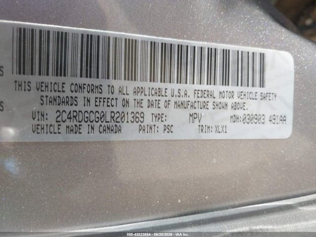 2020 DODGE GRAND CARAVAN SXT 9