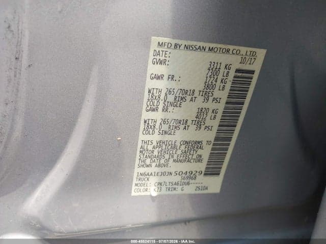 2018 NISSAN TITAN SV 9