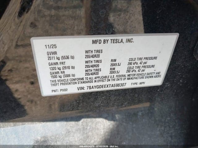 2026 TESLA MODEL Y ALL-WHEEL DRIVE/LONG RANGE LAUNCH SERIES/PREMIUM ALL-WHEEL DRIVE 9