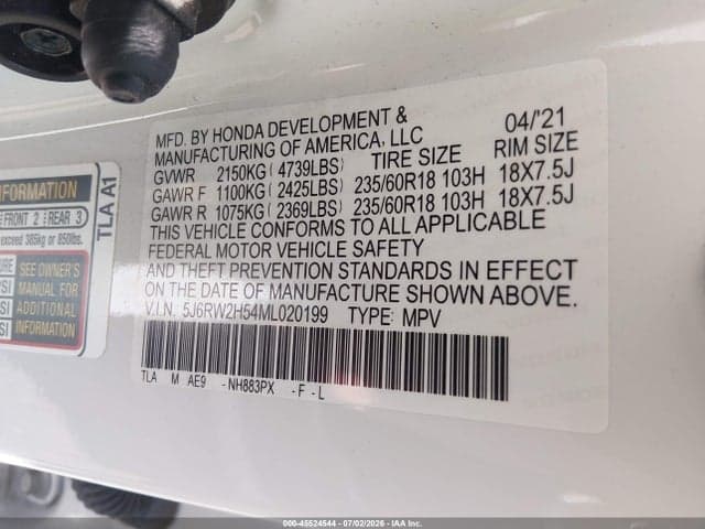 2021 HONDA CR-V AWD EX 9