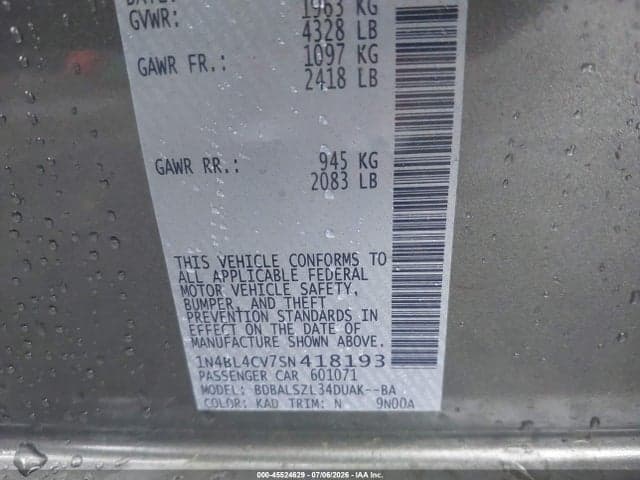 2025 NISSAN ALTIMA SR FWD 9