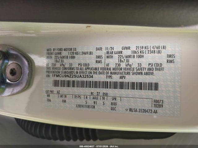 2025 FORD ESCAPE ST-LINE SELECT 9