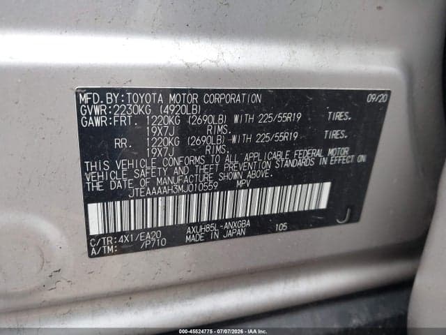 2021 TOYOTA VENZA XLE 9