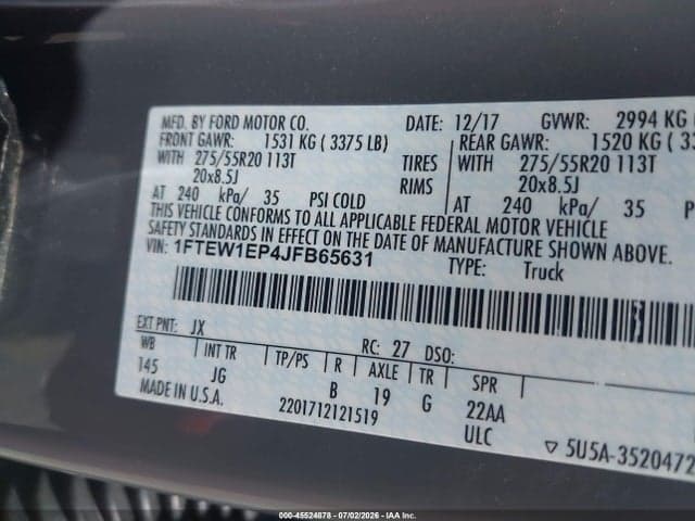 2018 FORD F-150 LARIAT/XL/XLT 9