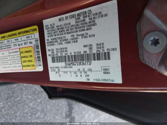 2018 FORD FUSION S 9