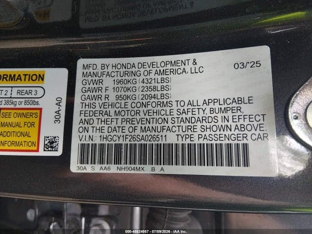 2025 HONDA ACCORD LX 9