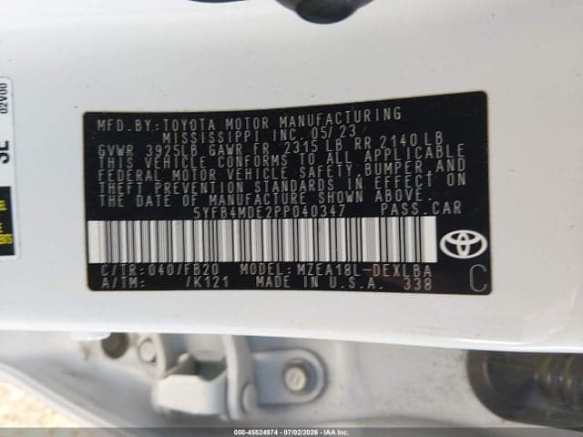 2023 TOYOTA COROLLA LE 9