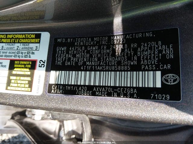 2024 TOYOTA CAMRY XLE 9